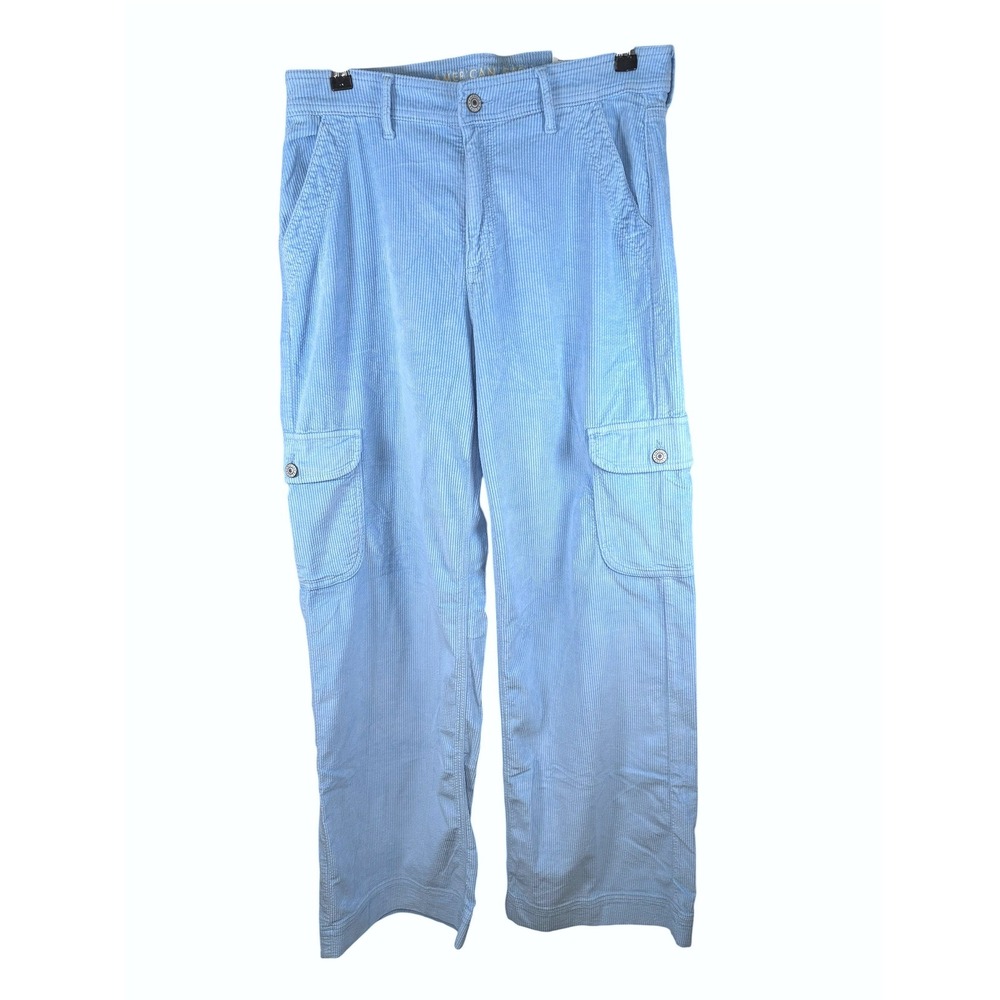 American Eagle‎ Light Blue Corduroy Super High-Rise Baggy Wide Leg Cargo Pants